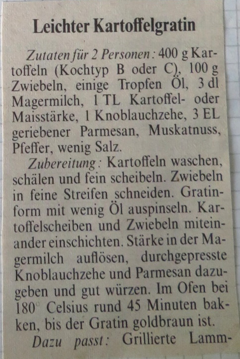 KARTOFFELGRATIN LEICHT